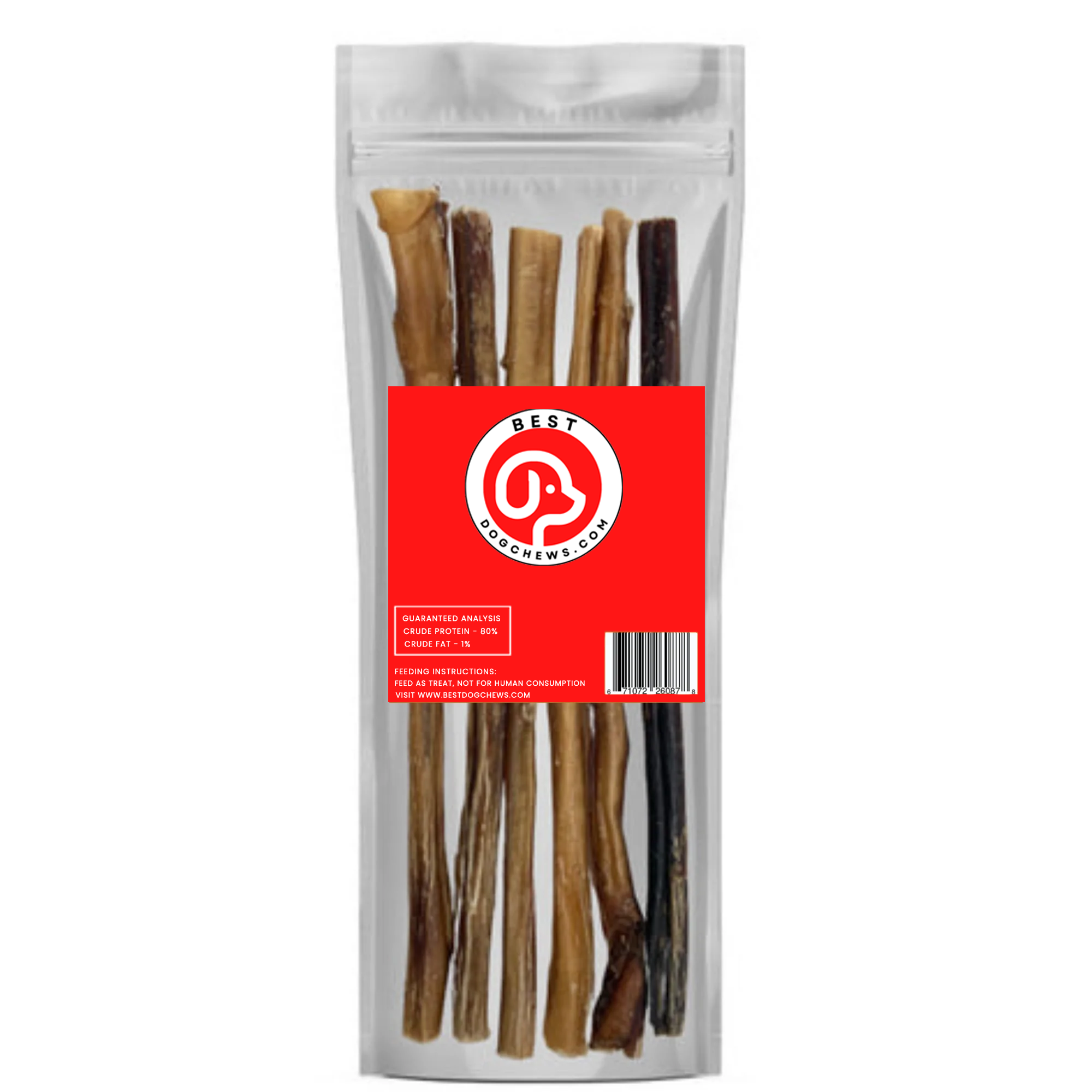 Standard Bully Sticks for Dogs - 12 Inch - 6 and 12 Count - Best Dog Chews and Treats