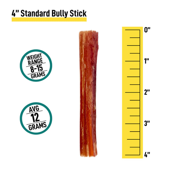 Standard Bully Sticks for Dogs - Odd Shapes - 4 to 5 Inch - 12 Count - Best Dog Chews and Treats