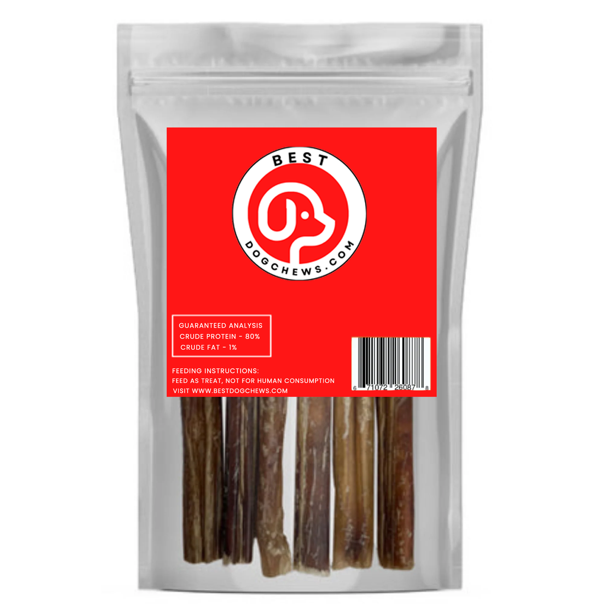 Standard Bully Sticks for Dogs - 6 Inch - Best Dog Chews & Treats