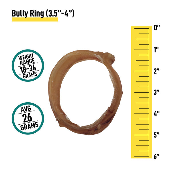 Bully Stick Rings for Dogs - 6 Count 4 inch - Best Dog Chews and Treats